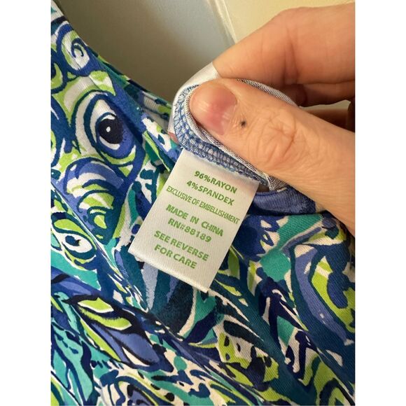 Lilly Pulitzer Paulina Blue V-Neck Sneak a Beak Drawstring Jumpsuit Size XS - Picture 6 of 10